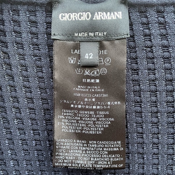 Giorgio Armani Textured Navy Lightweight Stretch Knit Drapey Cardigan Sweater - Picture 5 of 8